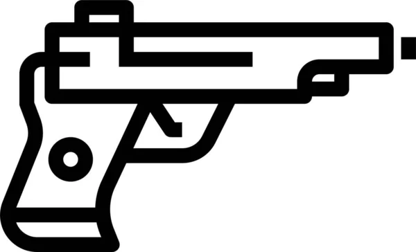 Ammuniton犯罪枪支图标的轮廓风格 — 图库矢量图片