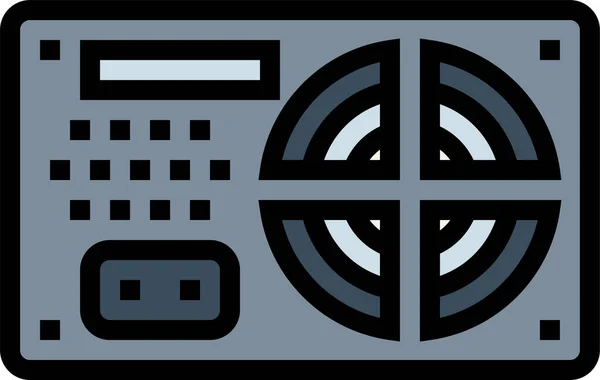 Elektronik Machine Power Icon Ausgefüllten Outline Stil — Stockvektor