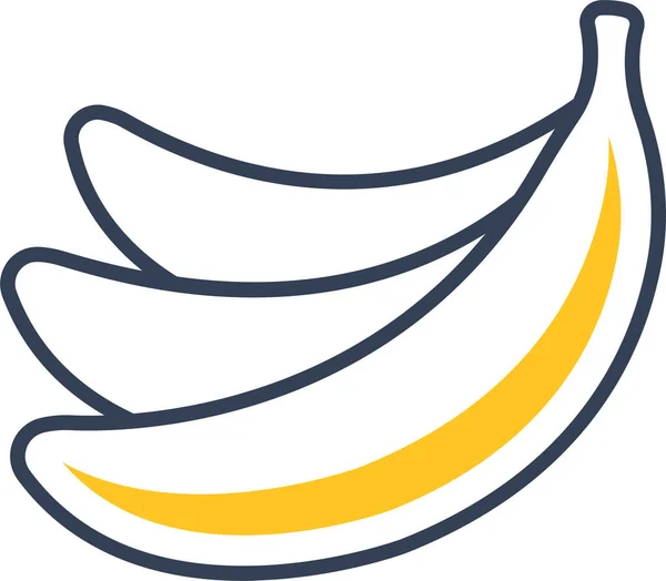 Ícone Fruta Comida Banana Estilo Esboço — Vetor de Stock