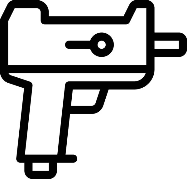 Icona Automatica Pistola Del Crimine Stile Contorno — Vettoriale Stock