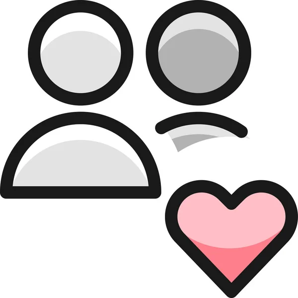 Heart Actions Multiple Icon Filled Outline Style — Stock Vector