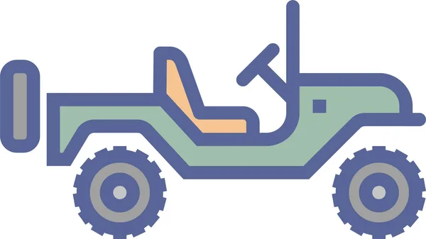 Jeep Transport Travel Icon Filled Outline Style — Stock Vector