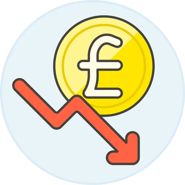 Freccia Moneta Moneta Icona Nella Categoria Business Management — Vettoriale Stock