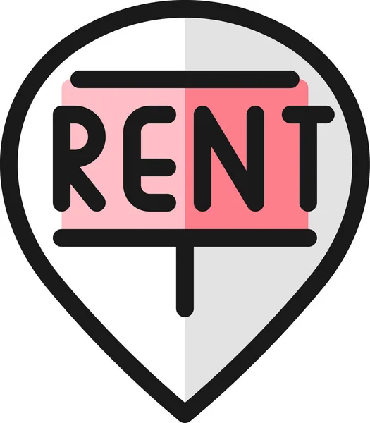 Icône Style Pin Rent Dans Style Filled Outline — Image vectorielle