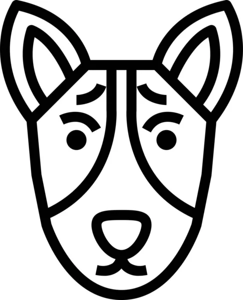 Icono Mascota Perro Basenji Estilo Esquema — Archivo Imágenes Vectoriales