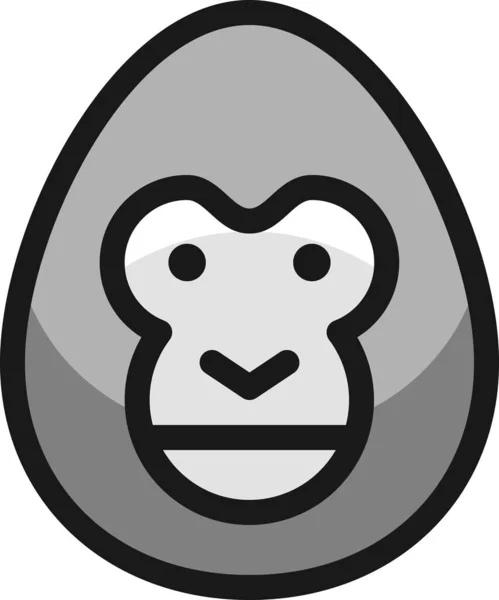 Ícone Gorila Preenchido Contorno Estilo Esboço Preenchido —  Vetores de Stock