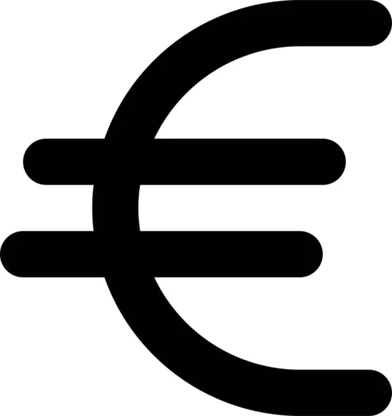 Moneda Eur Euro Icono Estilo Esquema — Vector de stock