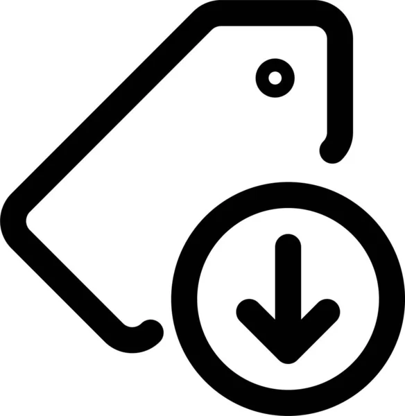 Tags Downloaden Pijl Pictogram Omtrek Stijl — Stockvector