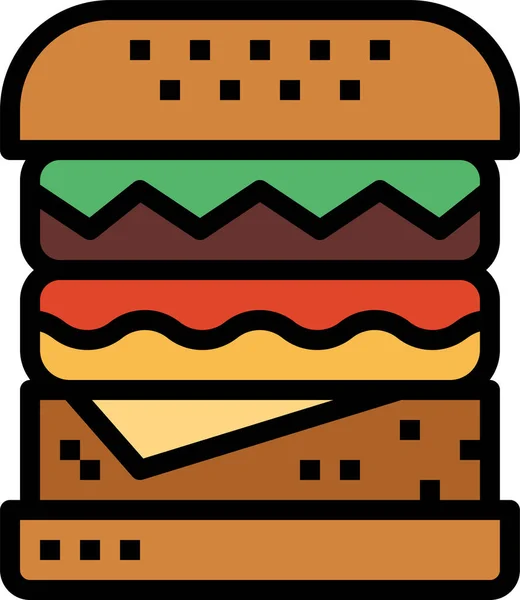 Entrega Hamburguesas Icono Rápido — Vector de stock