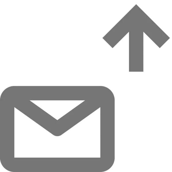 Ícone Seta Upload Mail Estilo Esboço — Vetor de Stock