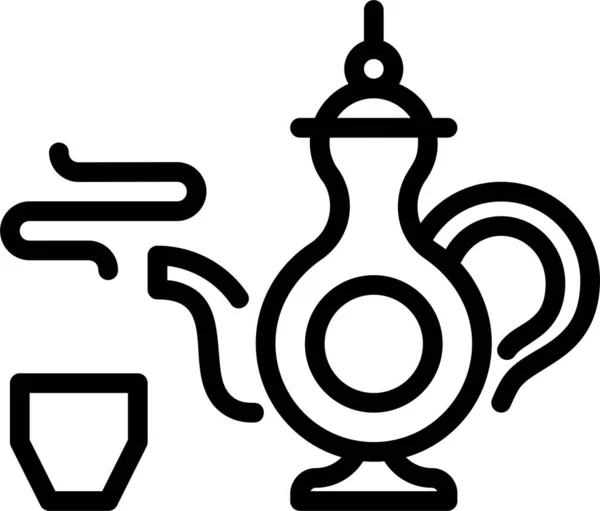 Icono Ramadán Islam Iftar Estilo Esquema — Vector de stock