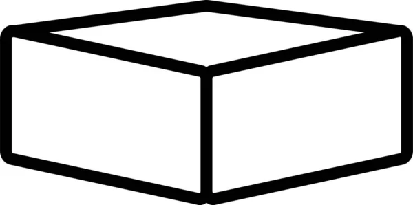 Box Contour Object Icon Stile Contorno — Vettoriale Stock