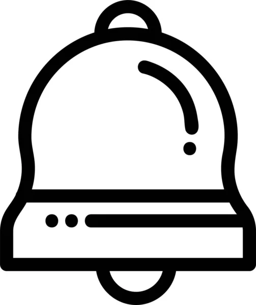 Zvonek Zvoní Vánoční Ikona Stylu Osnovy — Stockový vektor