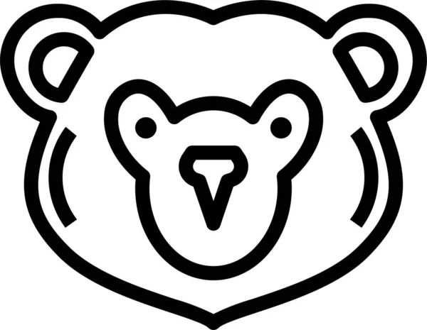 Grizzlybjörn Vilt Ikon Kontur Stil — Stock vektor