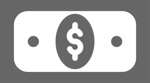 Bankovka Měna Dolar Ikona Pevném Stylu — Stockový vektor