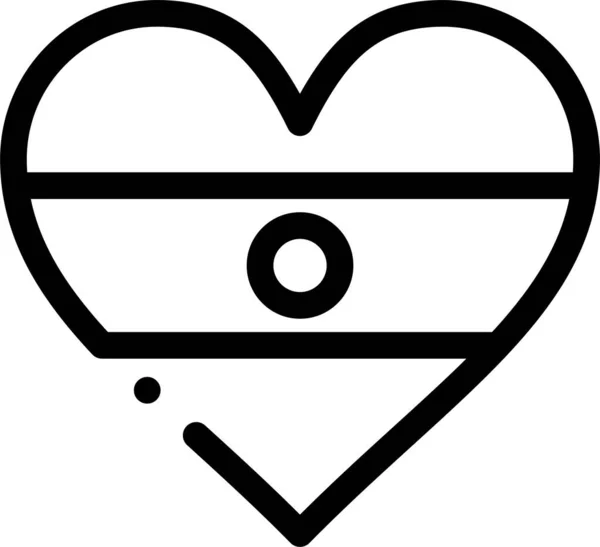 Kültür Toplumları Kategorisinde Flg Heart Heartflag Simgesi — Stok Vektör