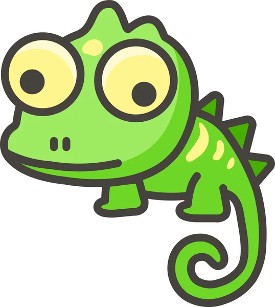 Lagarto Llenado Contorno Avatar Icono Estilo Contorno Lleno — Vector de stock