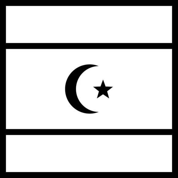 Icono Bandera Del País Africano Estilo Esquema — Archivo Imágenes Vectoriales