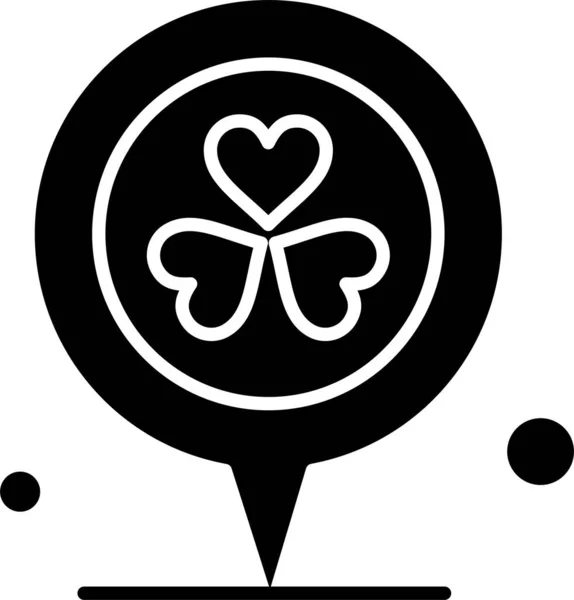 Λουλούδι Καρδιά Εικονίδιο Τοποθεσία Στερεό Στυλ — Διανυσματικό Αρχείο
