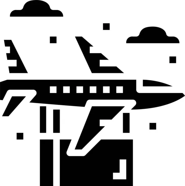 Ikona Samolotu Towarowego Wersji Litej — Wektor stockowy