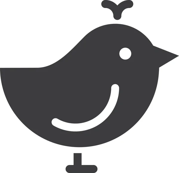 Pájaro Pájaro Gorrión Icono Estilo Sólido — Vector de stock