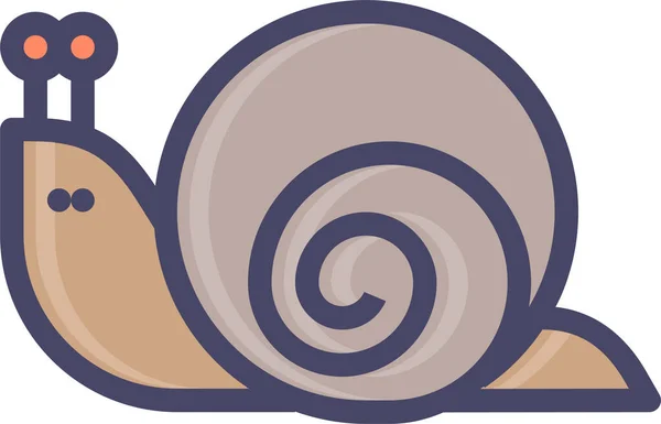 Mollusc Shell Ikon Lambat Dalam Gaya Isi Garis - Stok Vektor