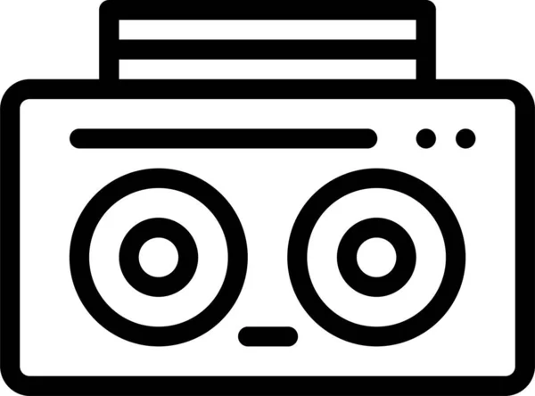 Audio Musik Player Symbol Umriss Stil — Stockvektor