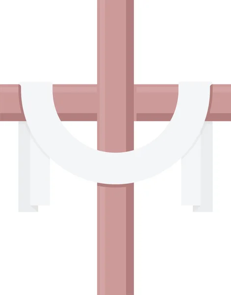 Cross Easter Jesus Icon Flat Style — Stock Vector