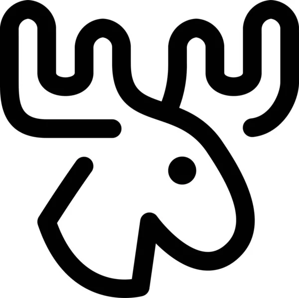 Άλκη Θηλαστικό Buck Εικονίδιο Στυλ Περίγραμμα — Διανυσματικό Αρχείο