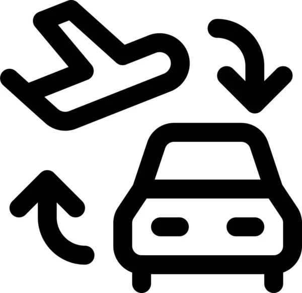 Значок Транспортного Квитка Автомобіля Контурному Стилі — стоковий вектор