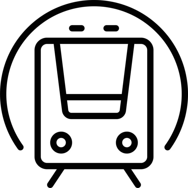 Metro Openbare Metro Pictogram Grote Lijnen Stijl — Stockvector