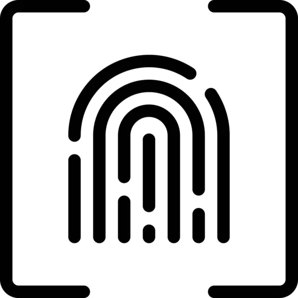 Fingerabdruck Symbol Umrissen — Stockvektor