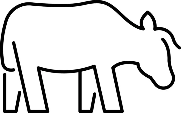 Animale Mucca Cuore Icona — Vettoriale Stock