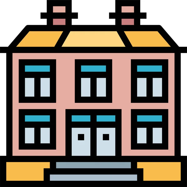 Іконка Багатоквартирних Будинків Заповненому Стилі — стоковий вектор
