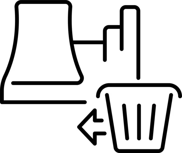 Ícone Lixo Fábrica Energia —  Vetores de Stock