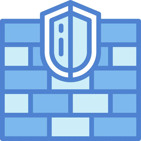 Icono Del Sistema Seguridad Del Firewall Estilo Contorno Rellenado — Archivo Imágenes Vectoriales