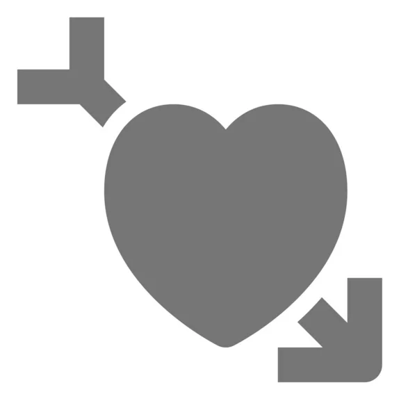 Arrow Heart Cupid Icon Solid Style — Stock Vector