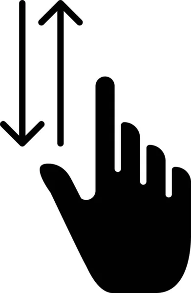 Значок Жестів Пальців Твердому Стилі — стоковий вектор