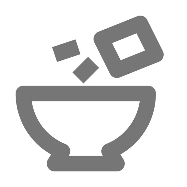 Cocina Condimento Bowl Icono Estilo Del Esquema — Vector de stock