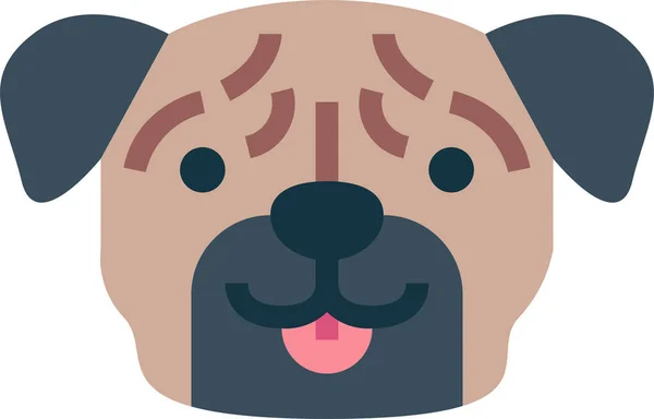 Pug Dog Pet Icon — Stock Vector