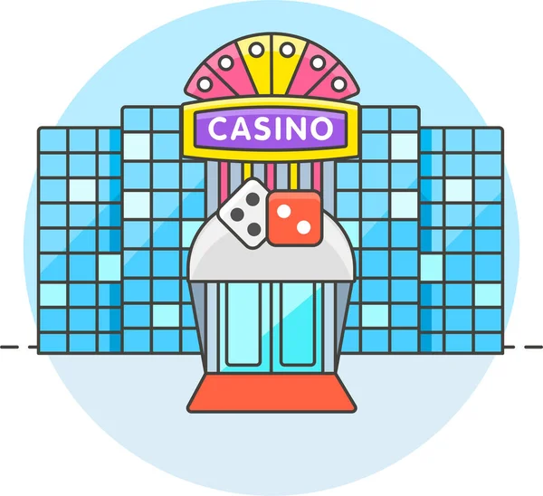 Een Gebouw Casino Icoon Gebouw Categorie — Stockvector