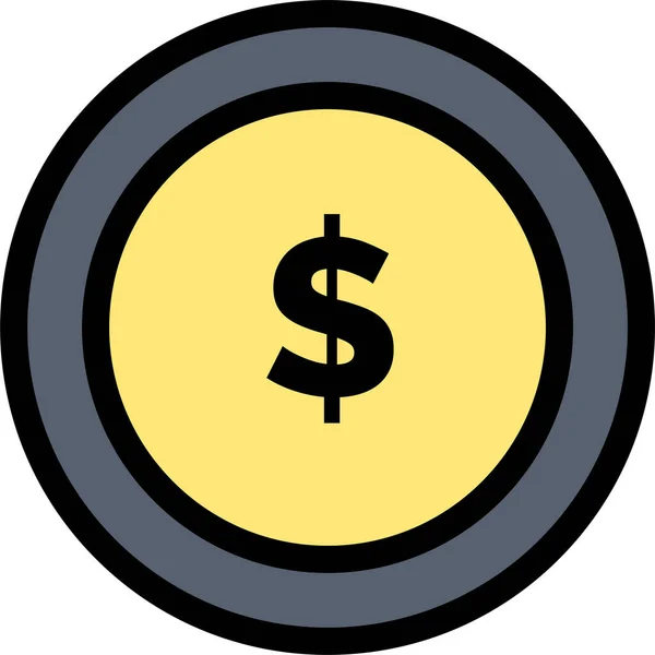 Pièce Monnaie Affaires Icône Dollar — Image vectorielle