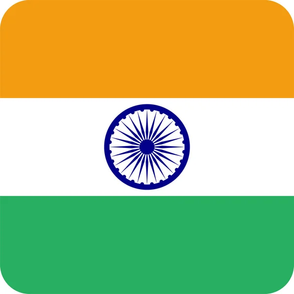 Flaga Kraju Indie Ikona Płaskim Stylu — Wektor stockowy
