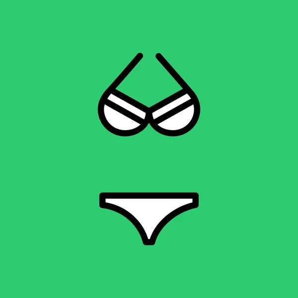 Strand Bikini Kostüm Ikone Outline Stil — Stockvektor