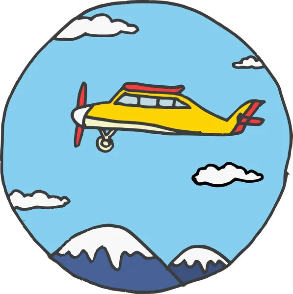 Cloud Fly Jet Icon Handdrawn Style — стоковый вектор