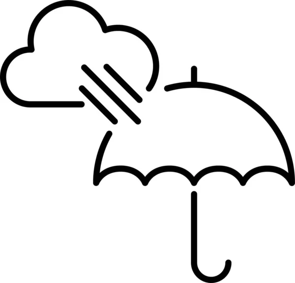 Bewolkt Dozhdik Paraplu Pictogram — Stockvector