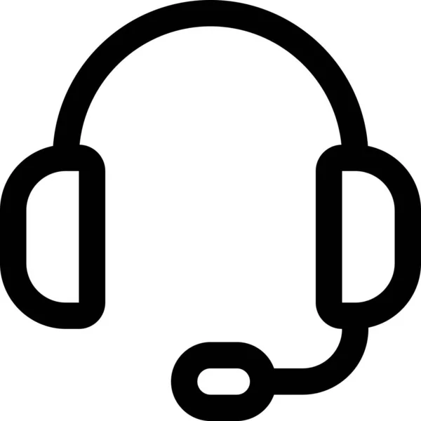 Auriculares Icono Atención Cliente Estilo Esquema — Archivo Imágenes Vectoriales