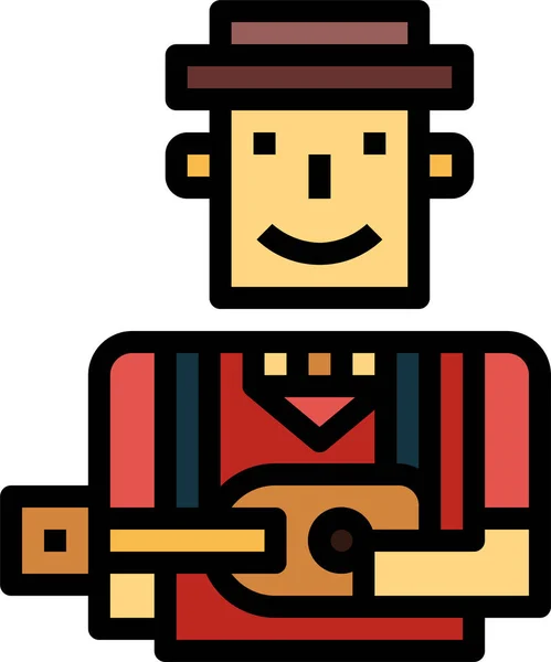 Guitar Guitarist Man Icon — Stock Vector