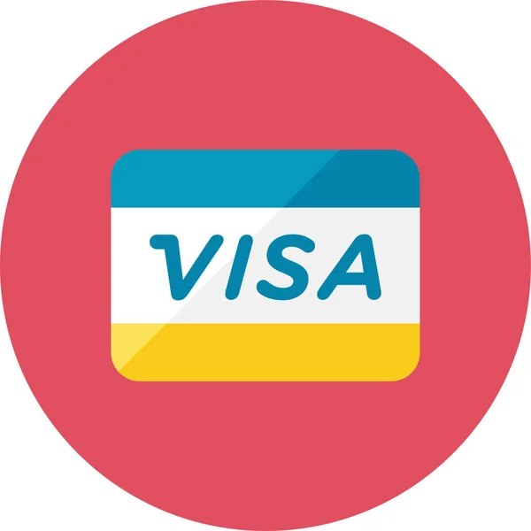Visa Flat Shopping Commerce Icoon Platte Stijl — Stockvector