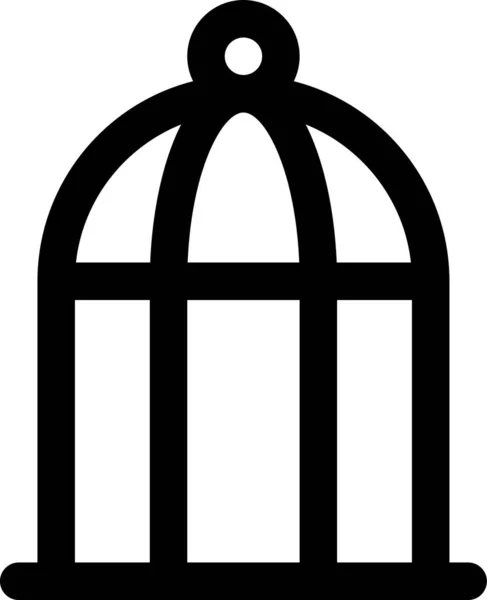 Bird Cage Empty Icon Outline Style — Stock Vector